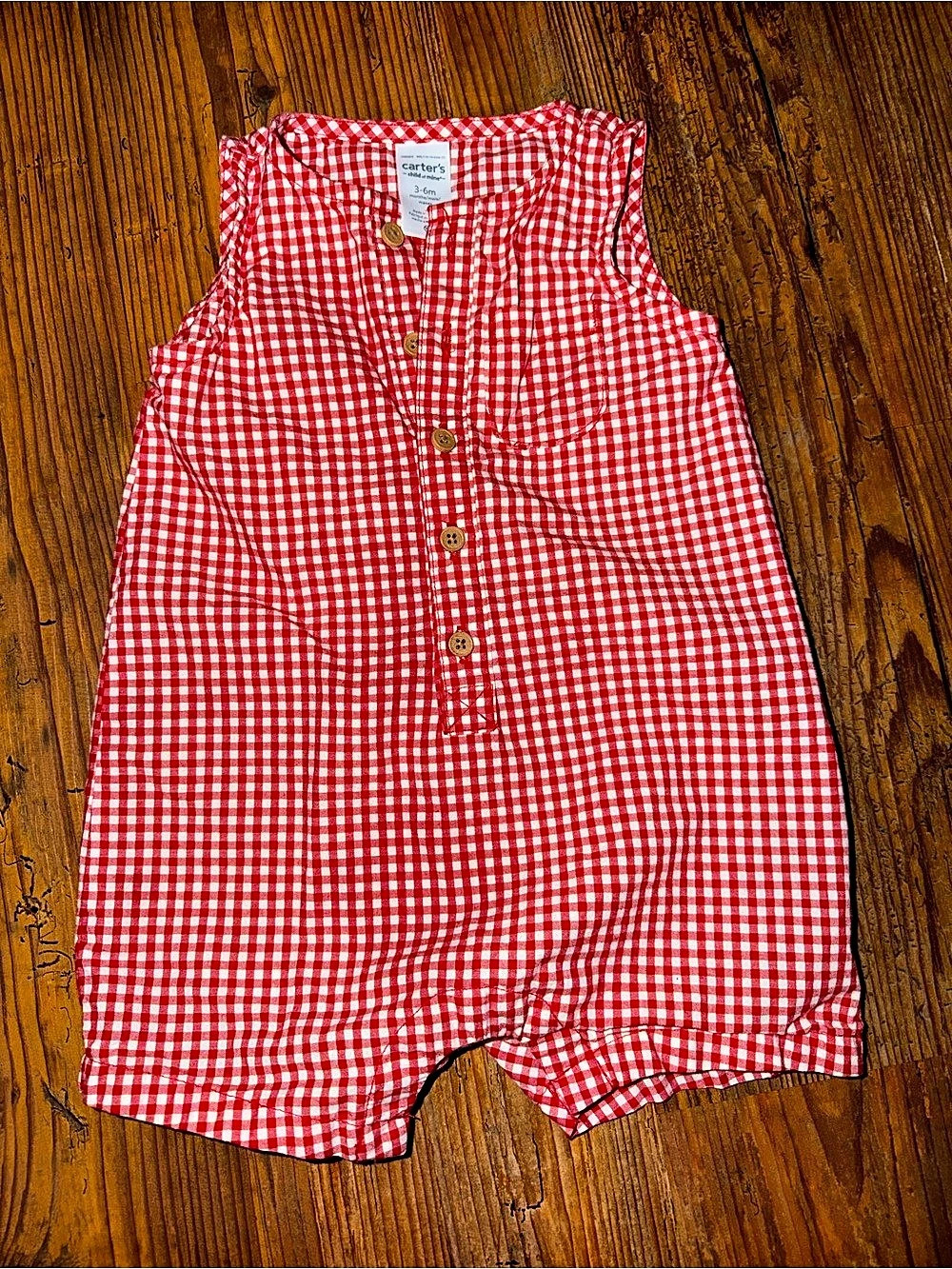 Carter's Gingham Romper Baby 3-6M Like New